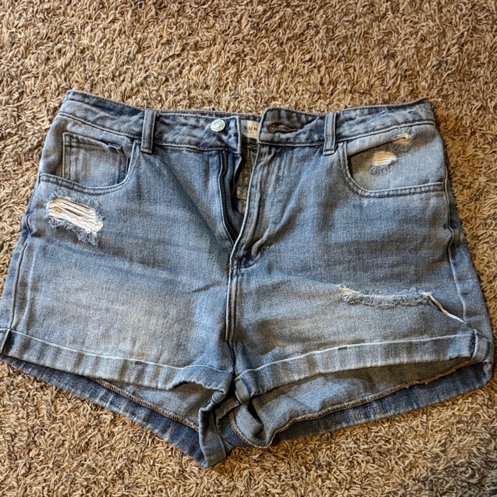 PacSun Light Blue Distressed Jean Shorts